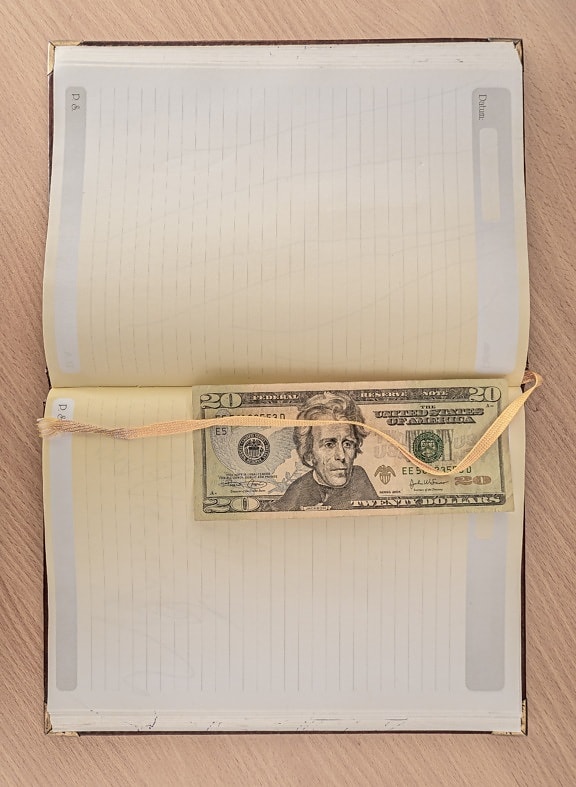 libro, papel moneda, bloc, dólar, papel, vacío, Página, textura