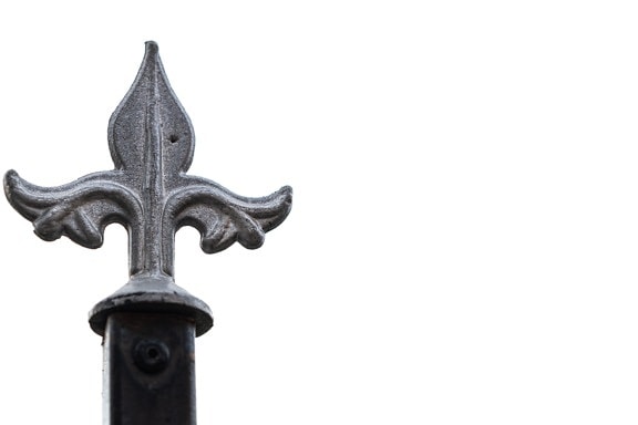 aluminio, flecha, punta de lanza, de cerca, metal, acero, negro, blanco y negro