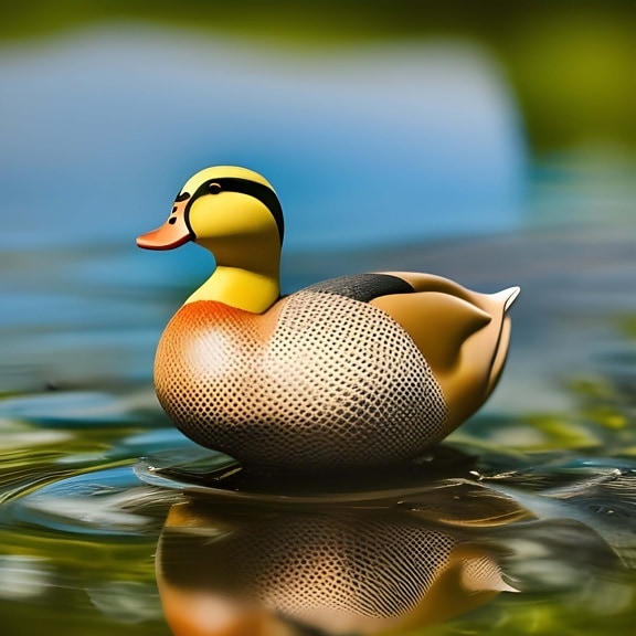 Duck on a pond – 3D computer artificial intelligence art