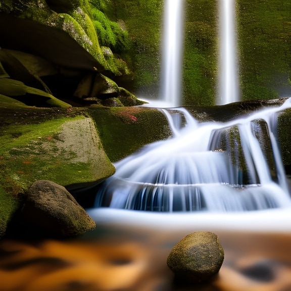 Picturesque waterfall – AI art