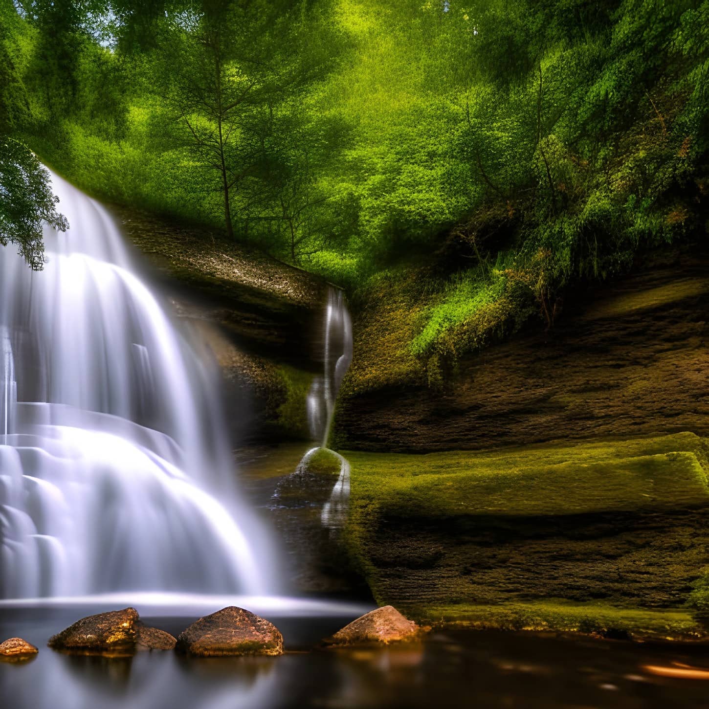 Waterfall photograph – generated with computer artificial intelligence