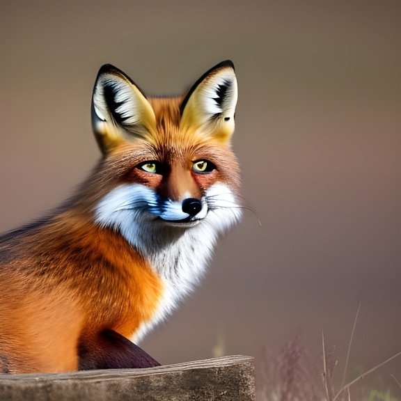 Red fox close-up – artificial intelligence artwork