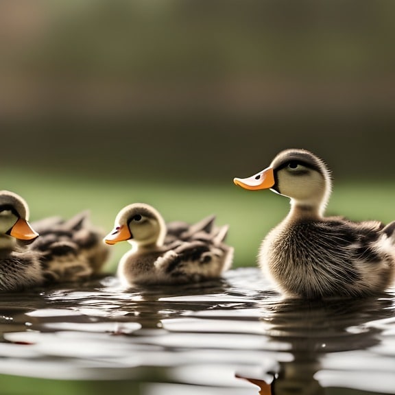 Ducklings on the pond – artificial intelligence artwork