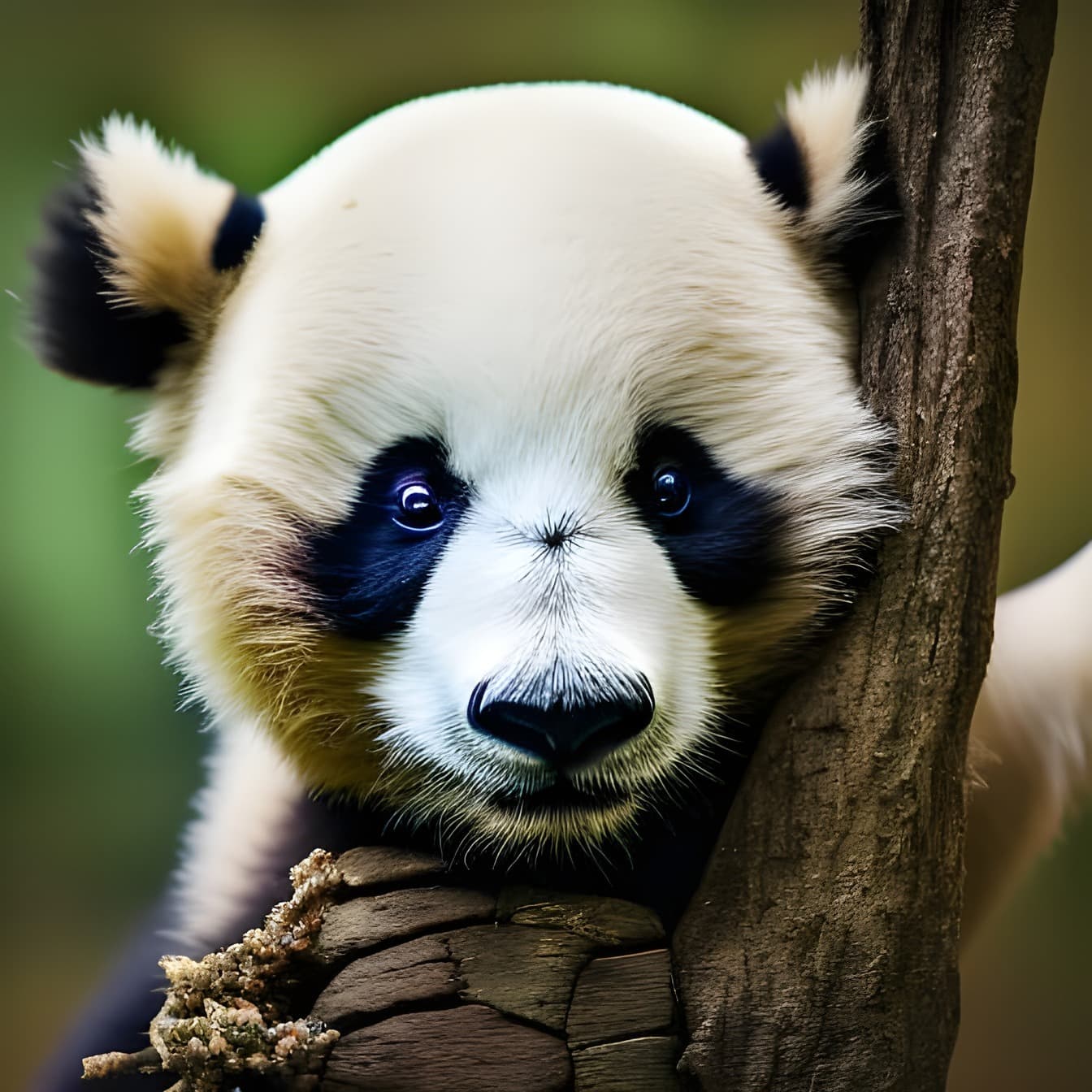 Panda (Ailuropoda melanoleuca ) na drvetu