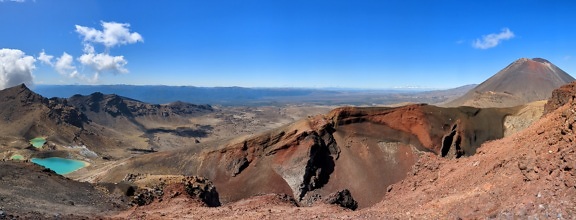 панорама, езеро, Вулканичен кратер, национален парк, планински, кратер, пустиня, рок