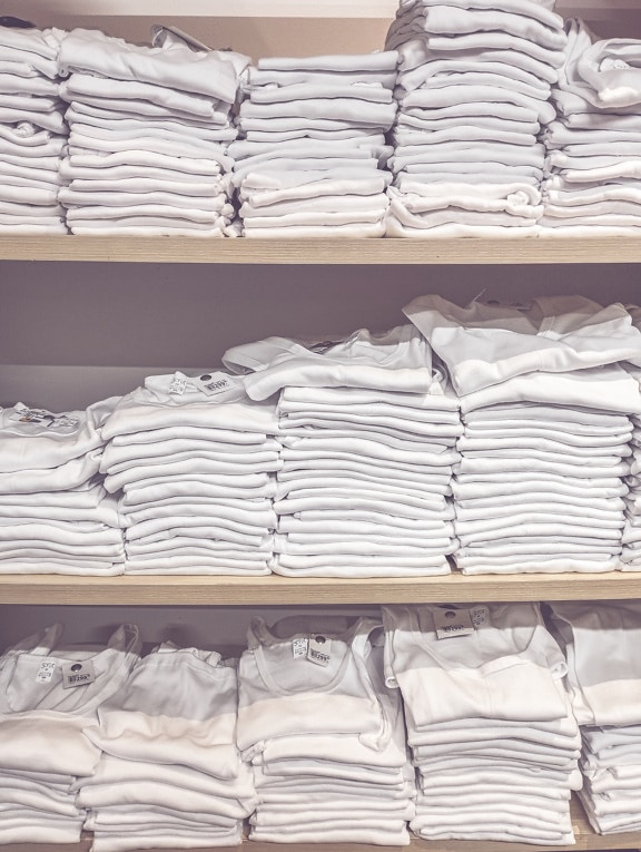 白色, 衬衫, 棉, 上, 存储, 购物, 市场, 表示