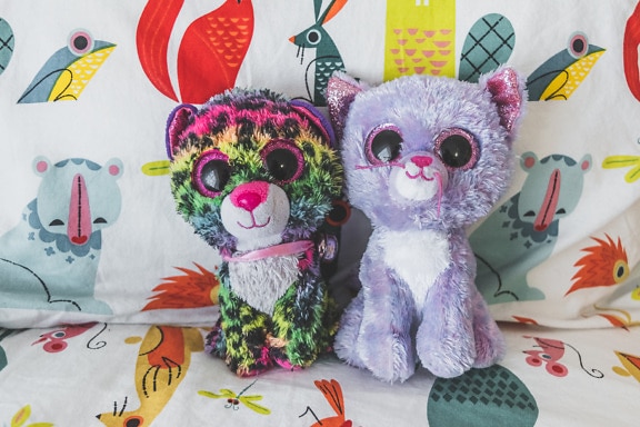 Colorful fancy plush cat toys