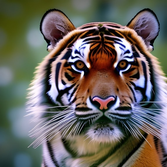 главата, тигър, едър план, животните, Хищникът, дива природа, ивици, кожа
