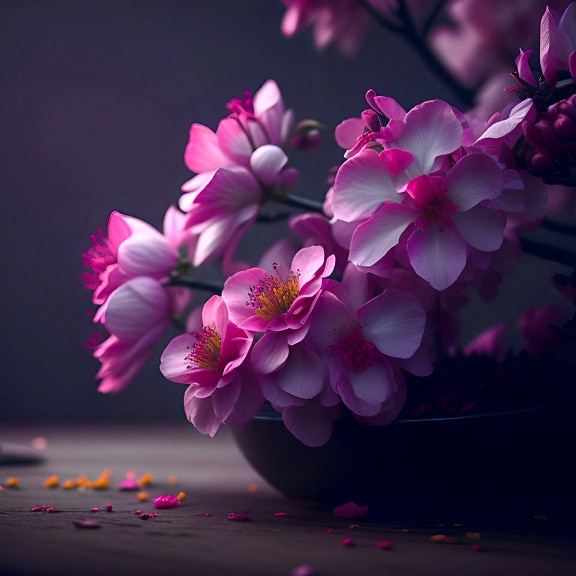 квіти, рожевий, вазон, тінь, художній твір, природні, близьким, деталь