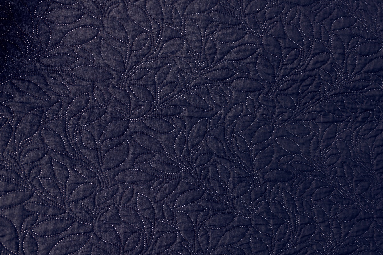 Σκούρο μπλε βαμβακερό ύφασμα με μοτίβο ραψίματος