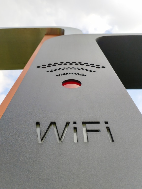 Wi-Fi  wireless internet transmission pole close-up