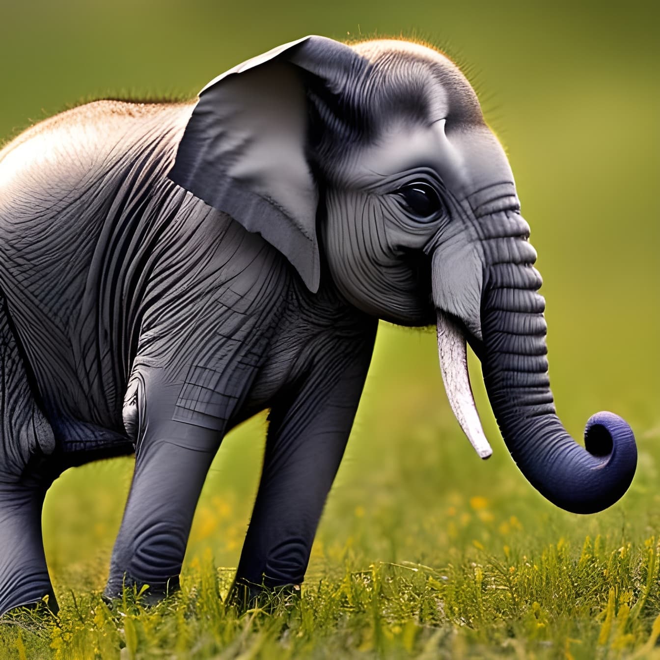 Adorable baby African elephant – AI artwork
