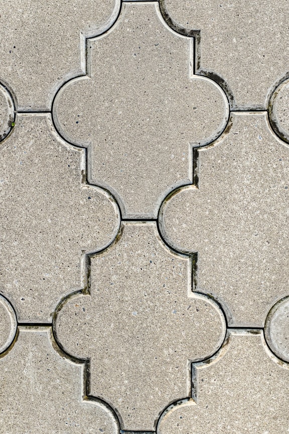 Concrete distorded shape pavement texture close-up