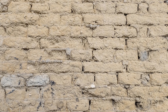 ladrillo de adobe, pared, albañilería, horizontal, tierra, barro, textura, antiguo