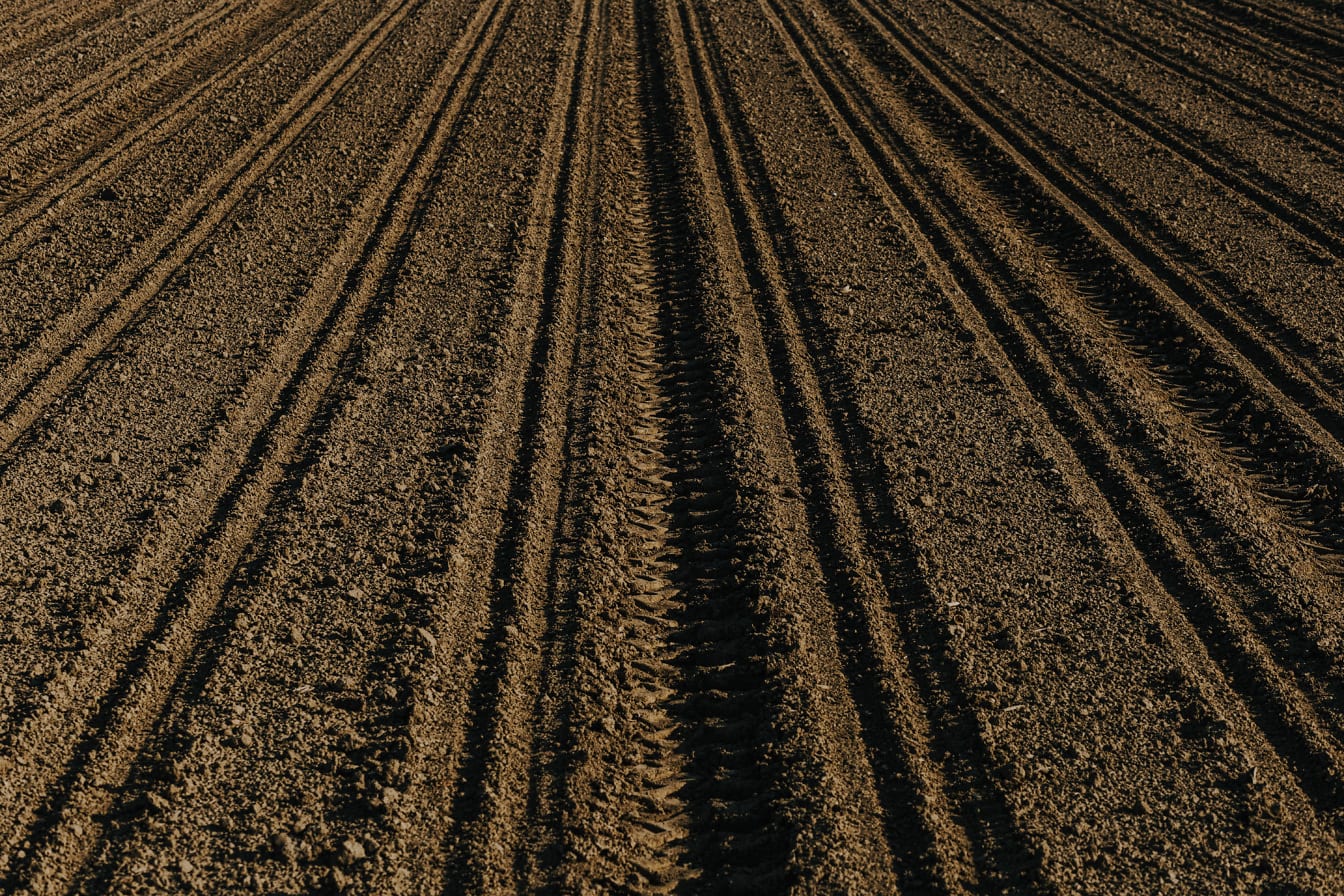 Обикновена почва празна земеделска плоска земя
