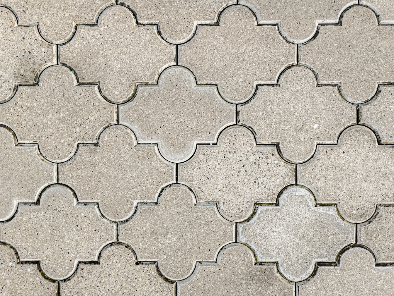Perkerasan beton dengan tekstur bentuk arabesque close-up