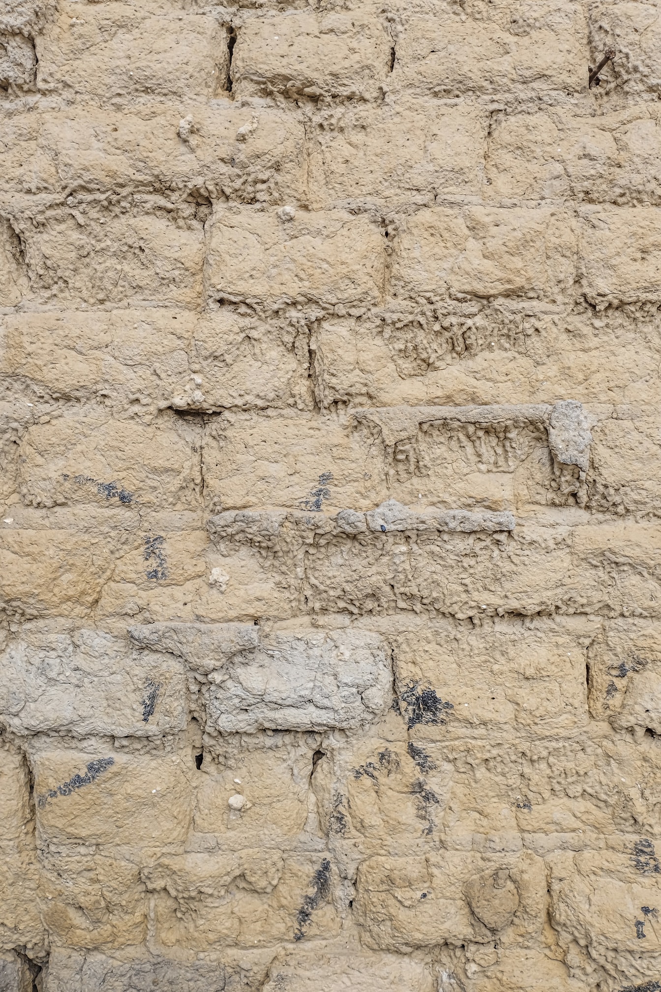 Adobe mursten murværk tør jord tekstur