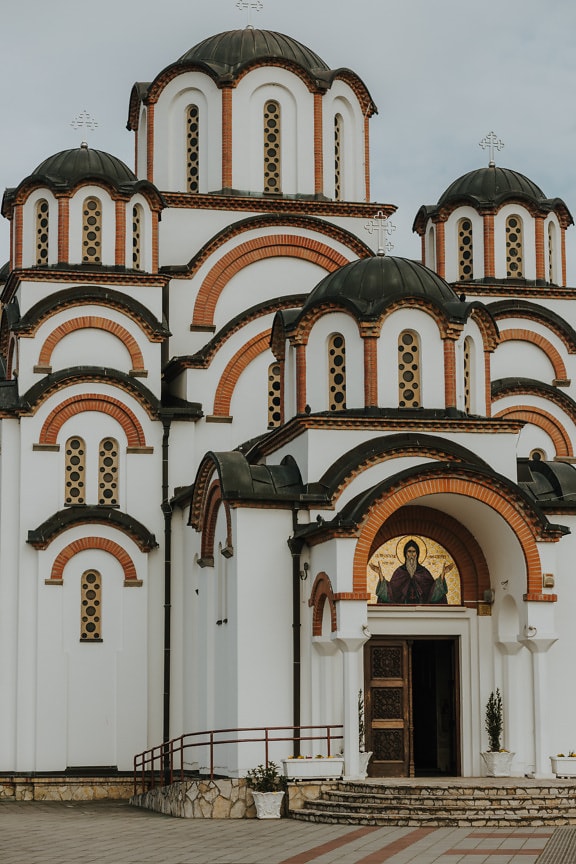 вход, православие, църква, Византийски, купол, архитектура, фасада, религия