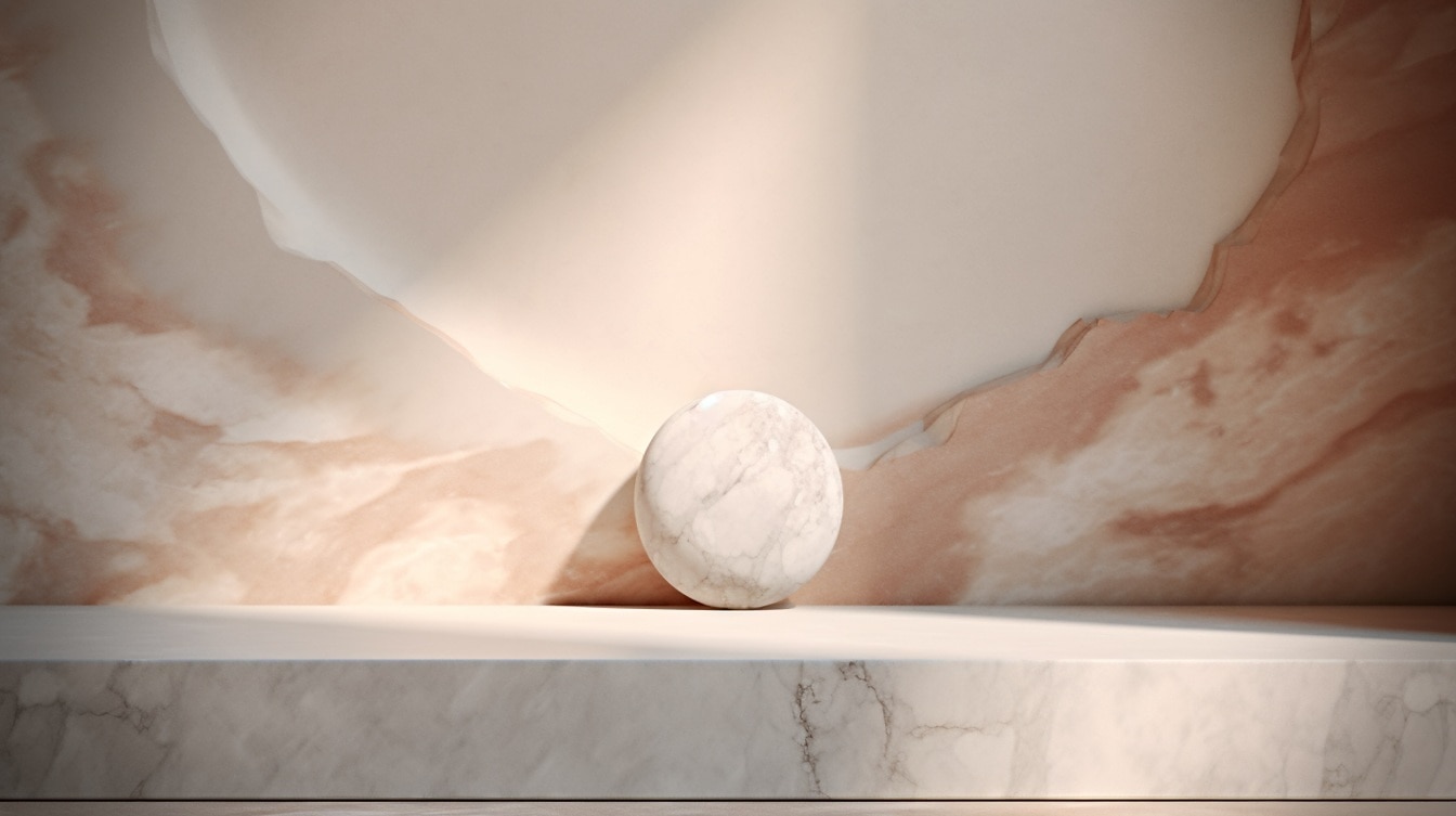 Naturens kunstneriske omfavnelse rund hvit marmor