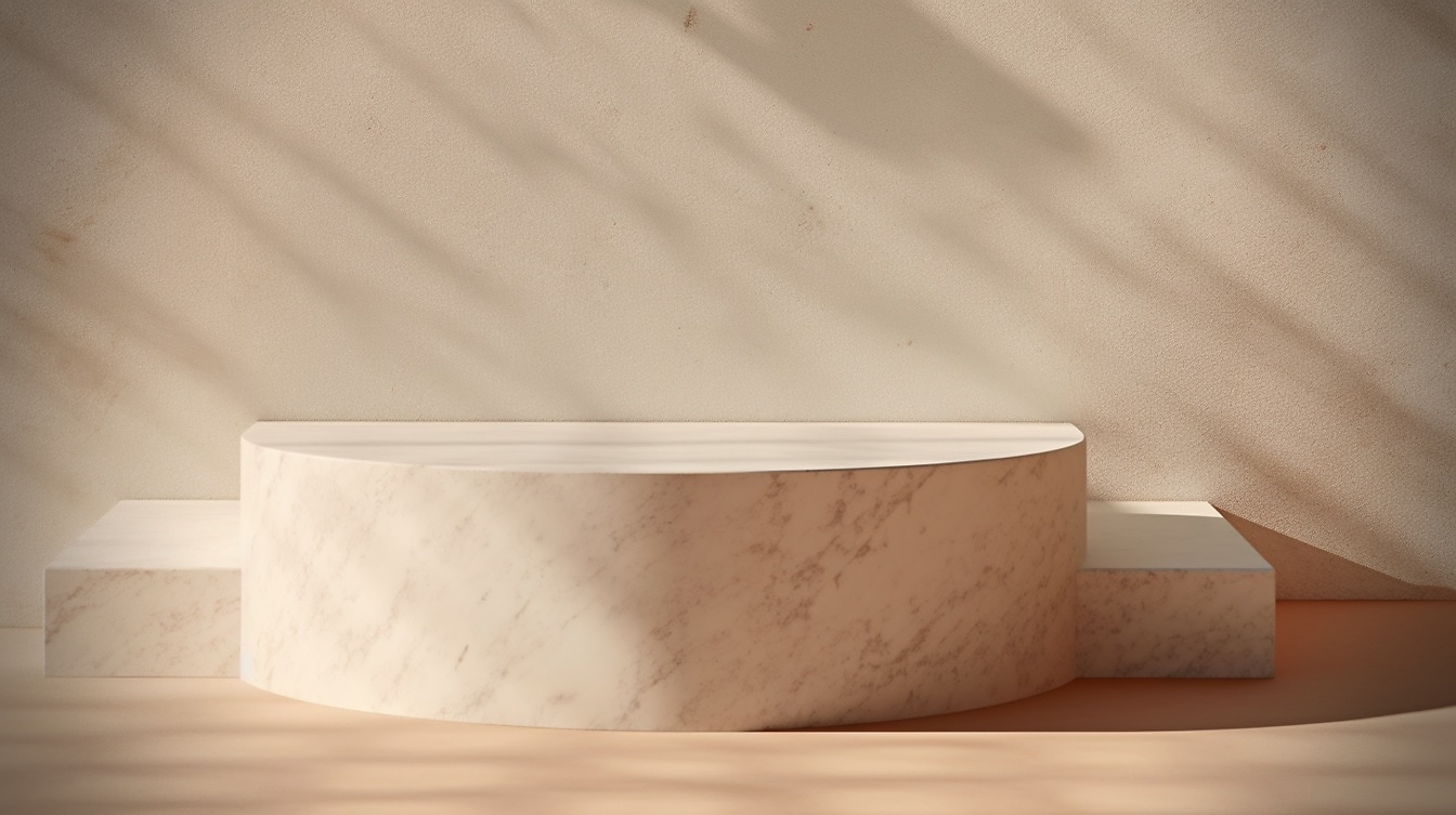 Egyszerű, tökéletes minimalizmus, torzított bézs márvány
