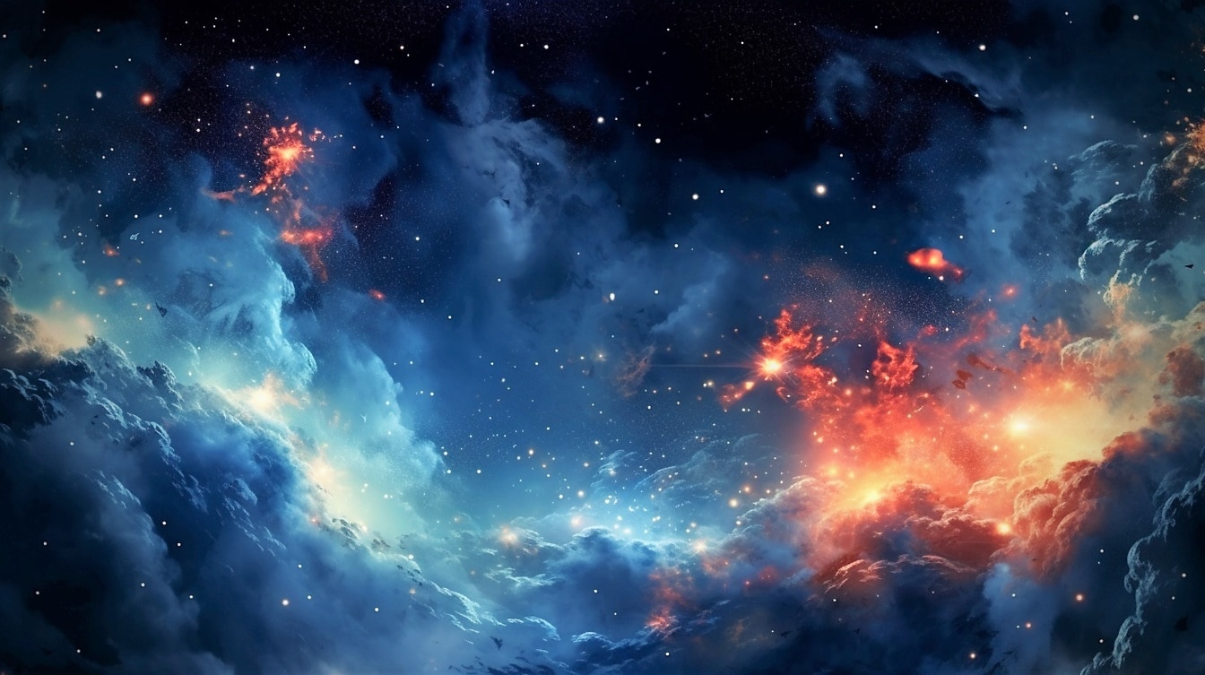 Kosmiskt lugn okänd galax i fotomontage i djupt universum
