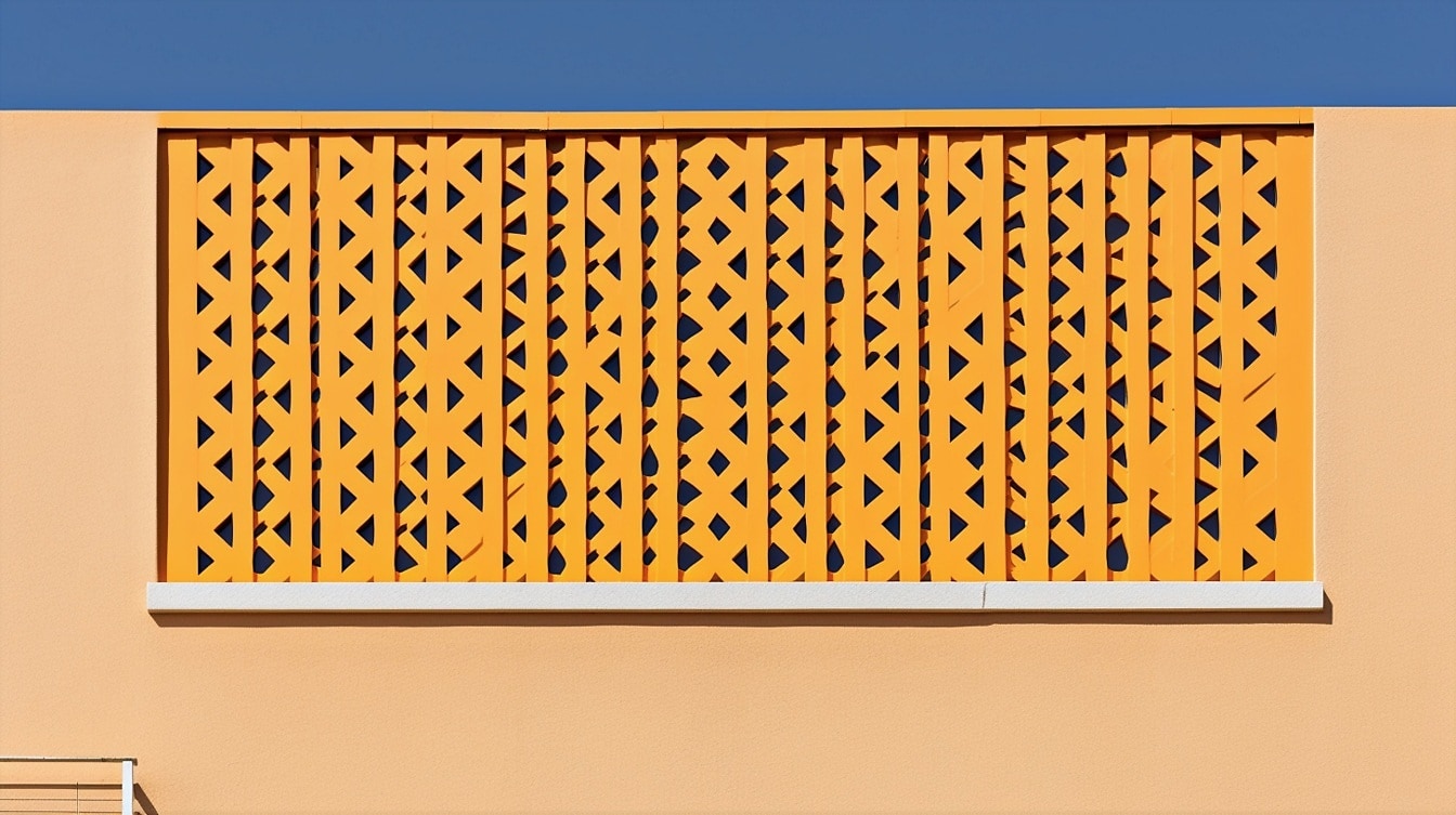 Dinding kuning oranye dekoratif Maroko