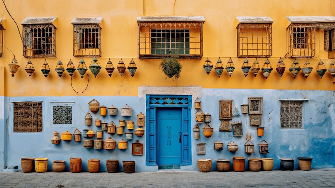 Le jaune et le bleu : les couleurs emblématiques du style architectural marocain