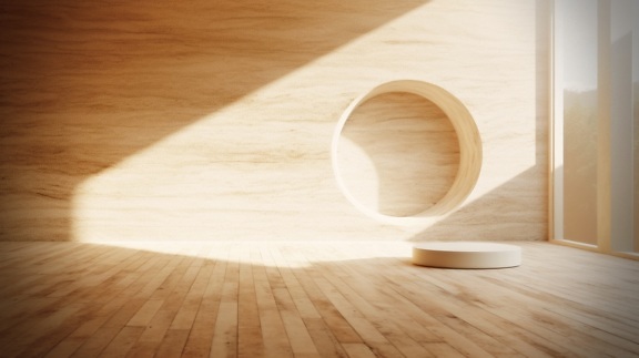Illustration of minimalism interior decoration sunlight and shadow