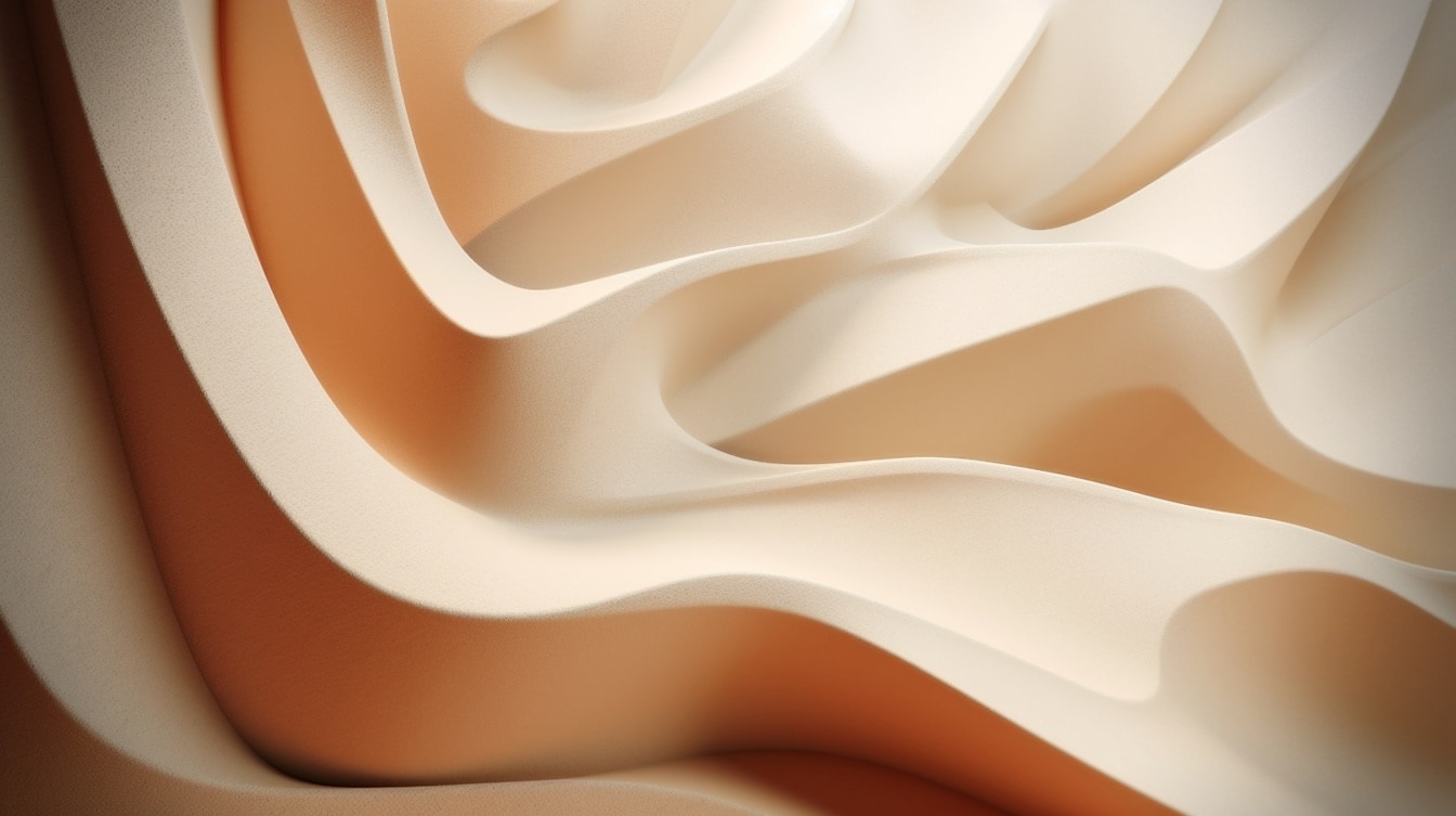 Myk beige, jevn farging av digitale abstrakte bølger