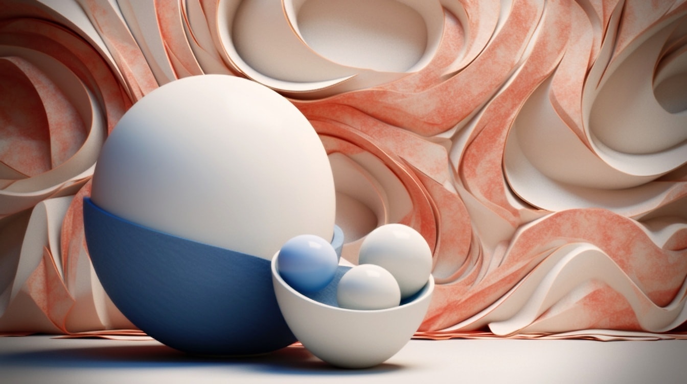Perfetta simmetria e minimalismo a forma di sfera- oggetto lucido in vaso