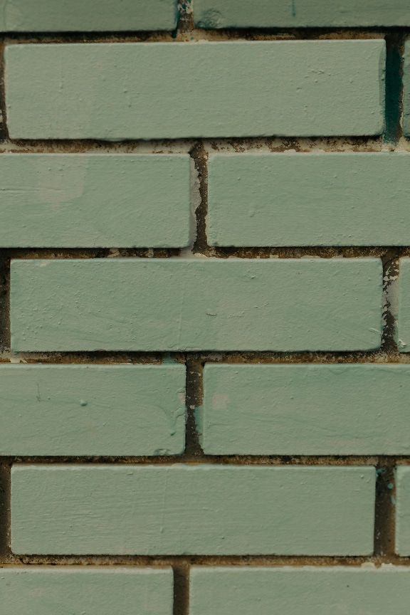 Horizontal bricks green paint masonry texture