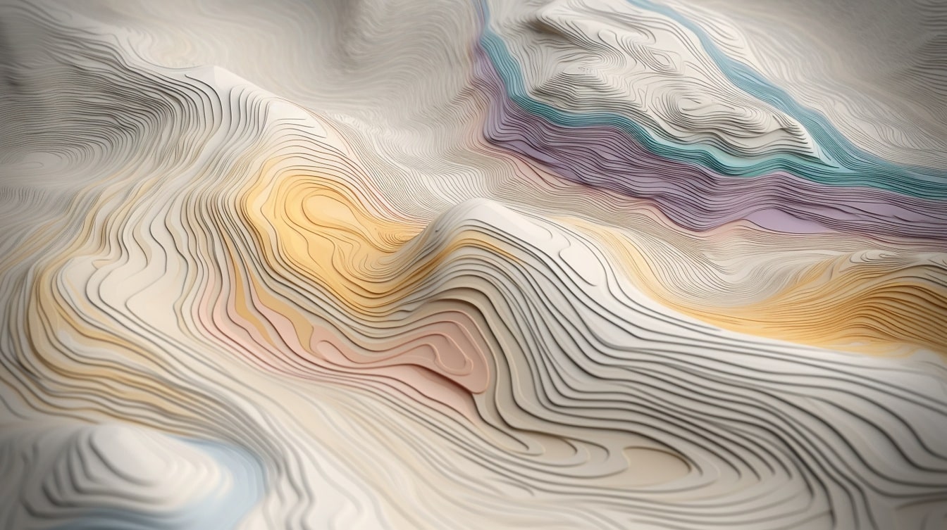 Farverig fantasy isohypse mønster abstrakt grafik