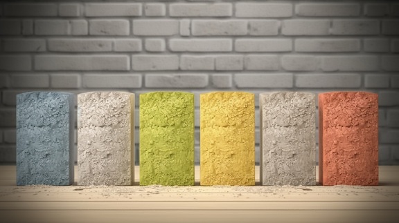 Iillustration of variety of colorful cement blocks