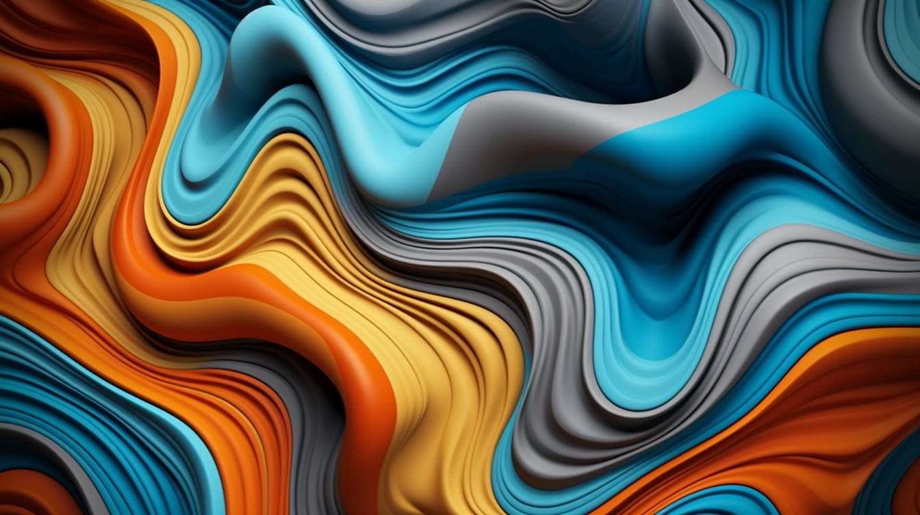 Vibrant colorful orange yellow and dark blue dynamic abstract background