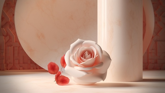 Soft pinkish rose flower with pinkish petals