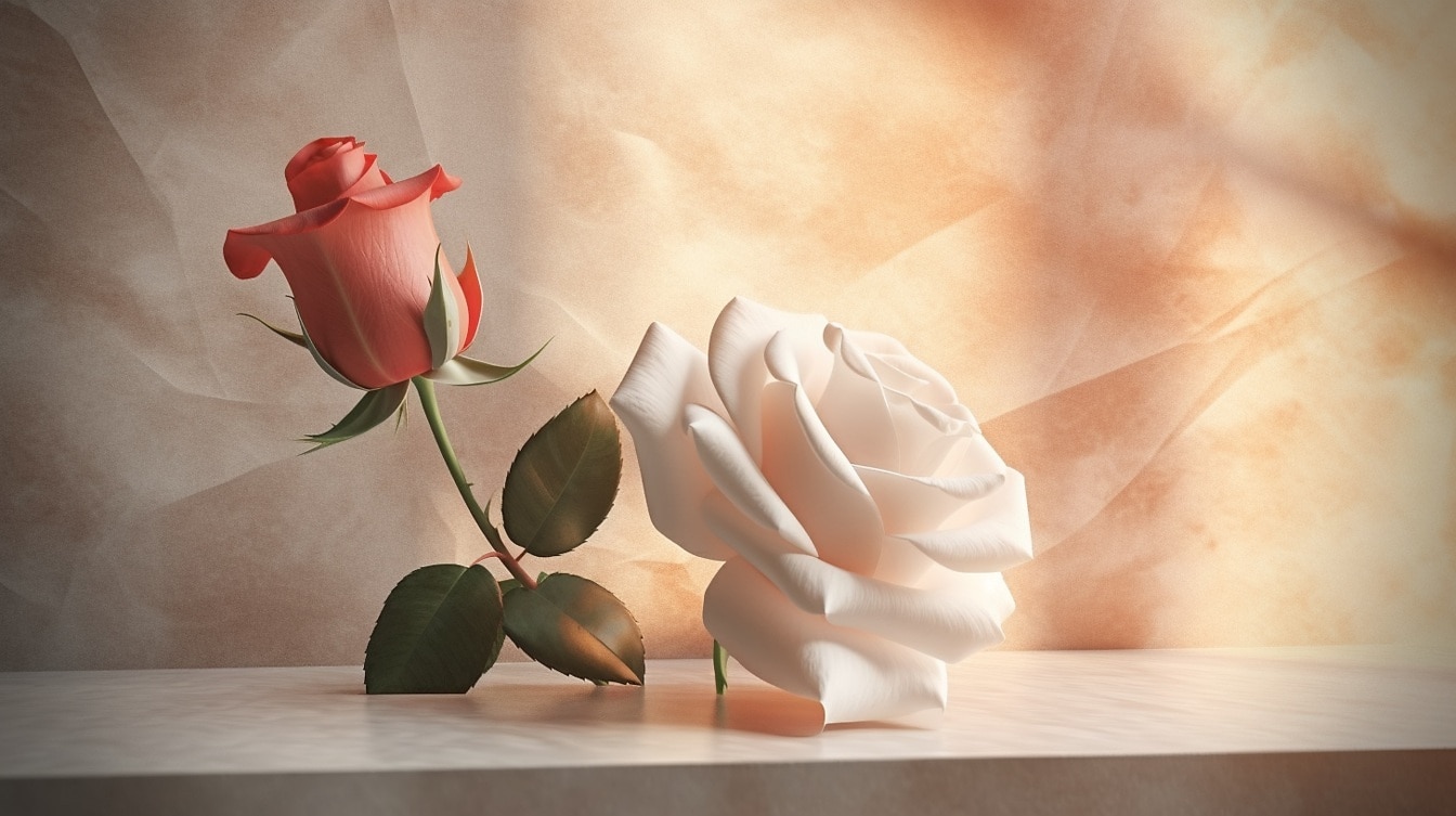 Walentynki romantyczne tło białe i pastelowe różowawe róże
