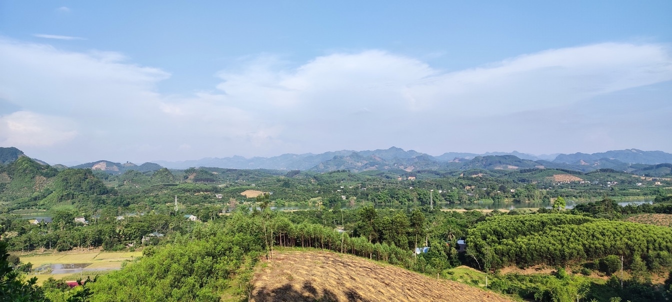 Platteland panoramisch landschap in Vietnam