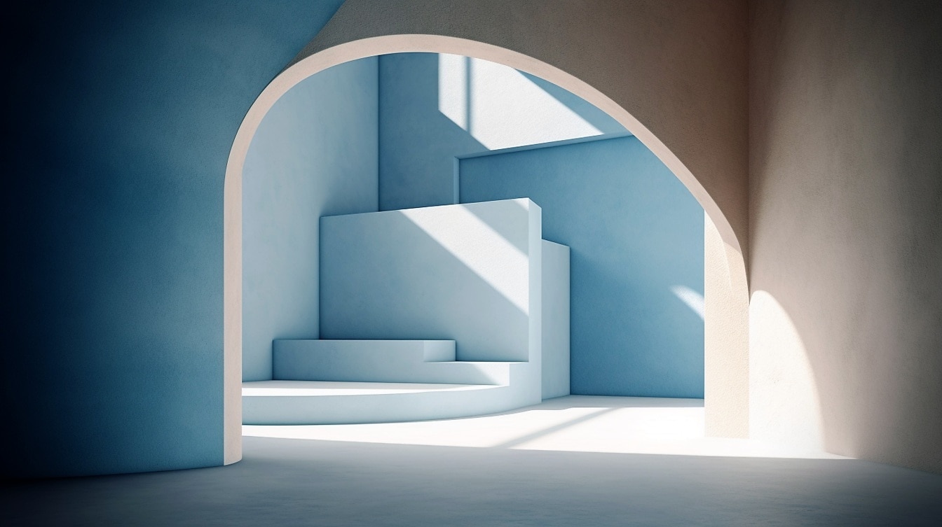 Prezentace bílého a béžového minimalismu interiérového designu