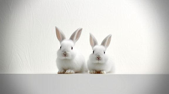 албиноси, зайци, бяло, графичен, минимализъм, Бъни, домашен любимец, очарователни