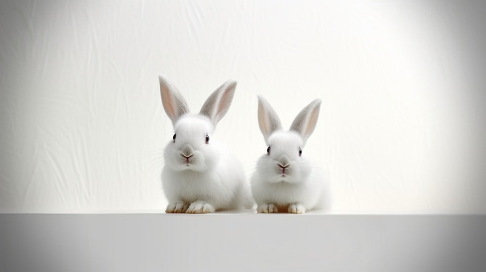 Free picture: Albino rabbits and white graphic minimalism