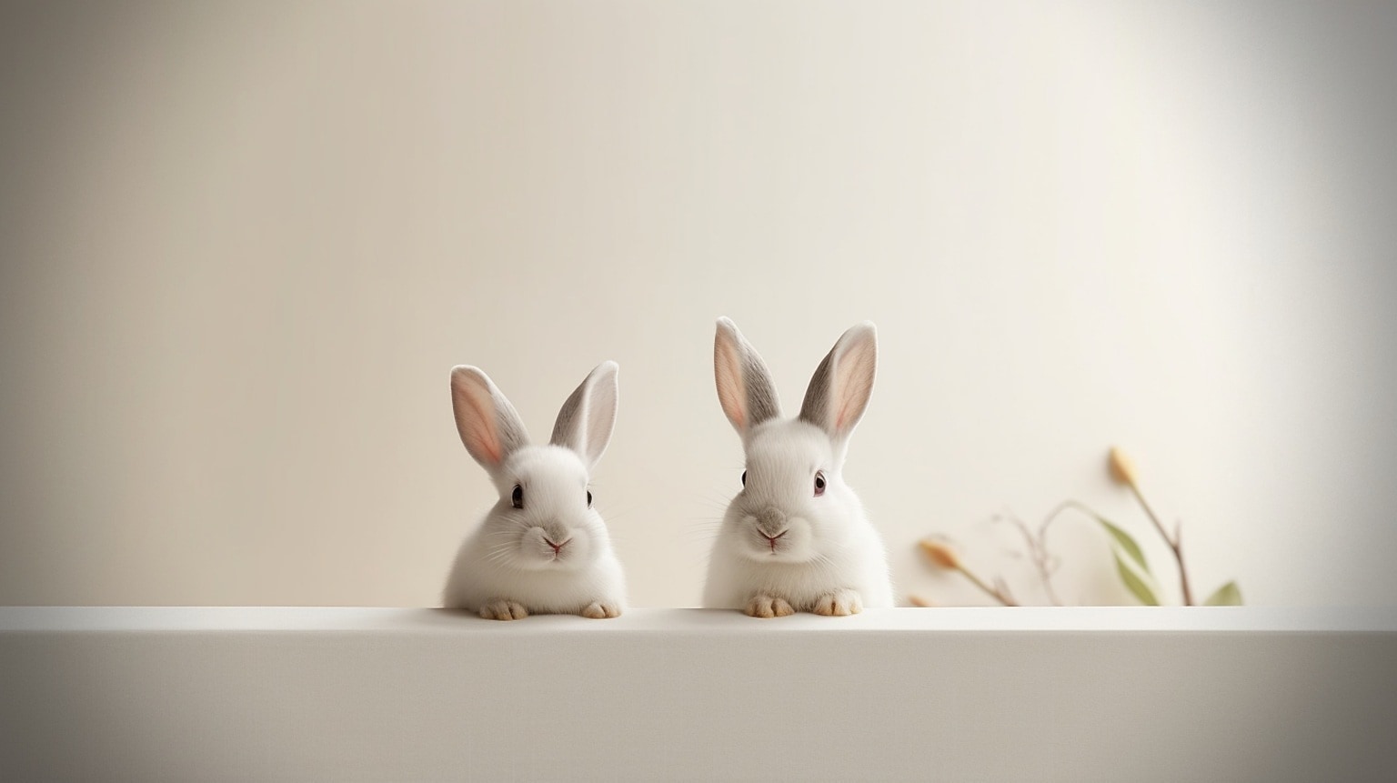 Free picture: Adorable curiosity of Easter albino white bunny rabbits