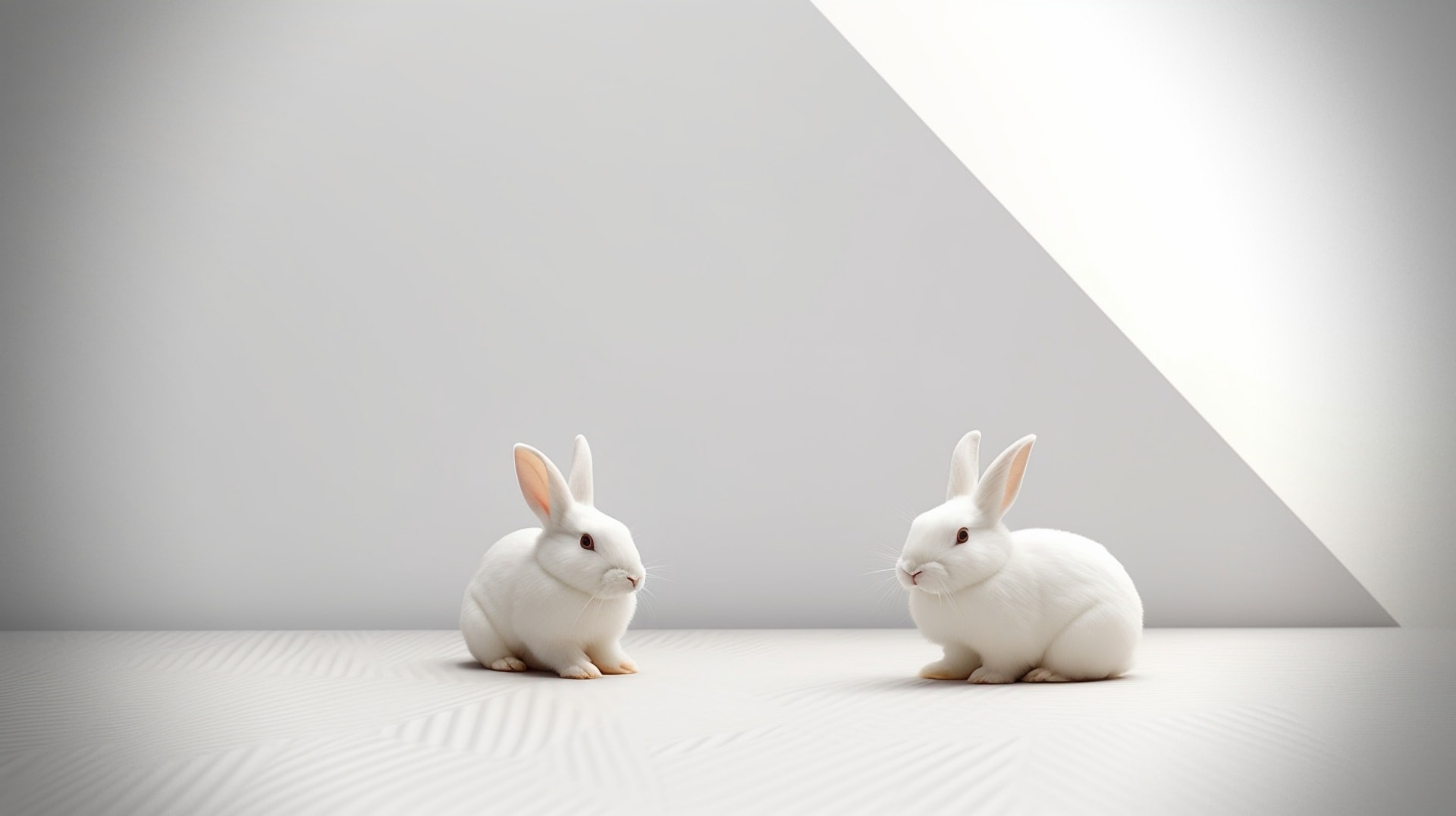 Free picture: Graphic of albino bunny rabbits in white studio