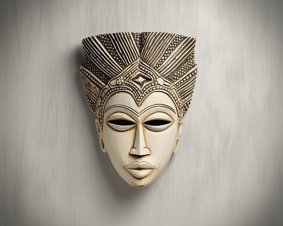 Handmade porcelain face mask close-up