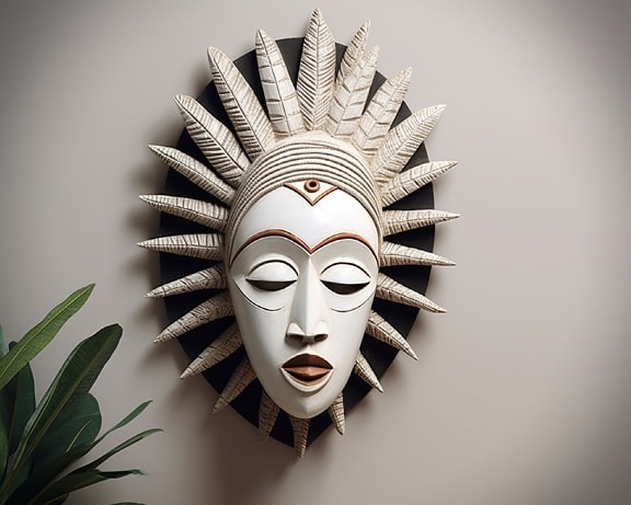 El yapımı Hint yüz maskesi sanat illüstrasyonu