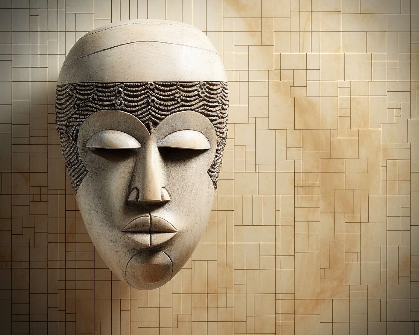 3D модел обект графичен рендиране маска за лице