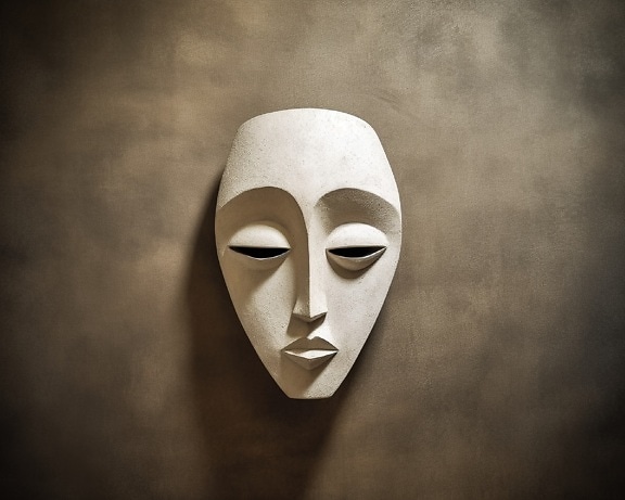 Kirli duvarda beyaz ince yüz maskesi resmi