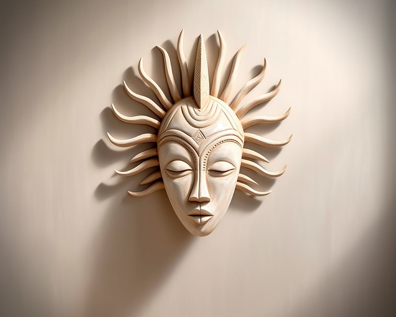 Ručně vyráběné umělecké dílo s obličejovou maskou v africkém stylu