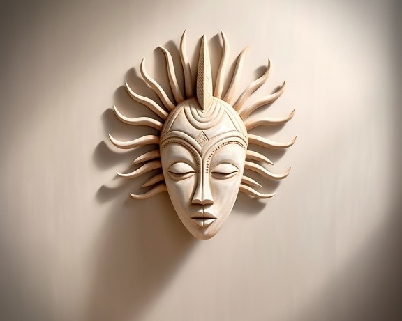 El yapımı Afrika tarzı yüz maskesi oyma sanat