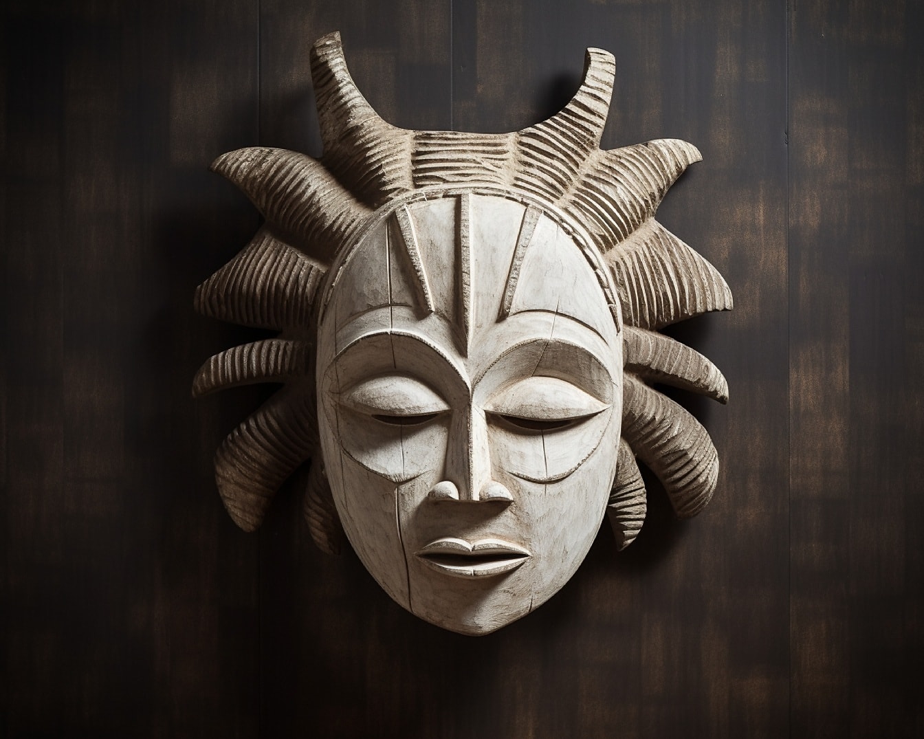 멕시코 수제 나무 얼굴 마스크