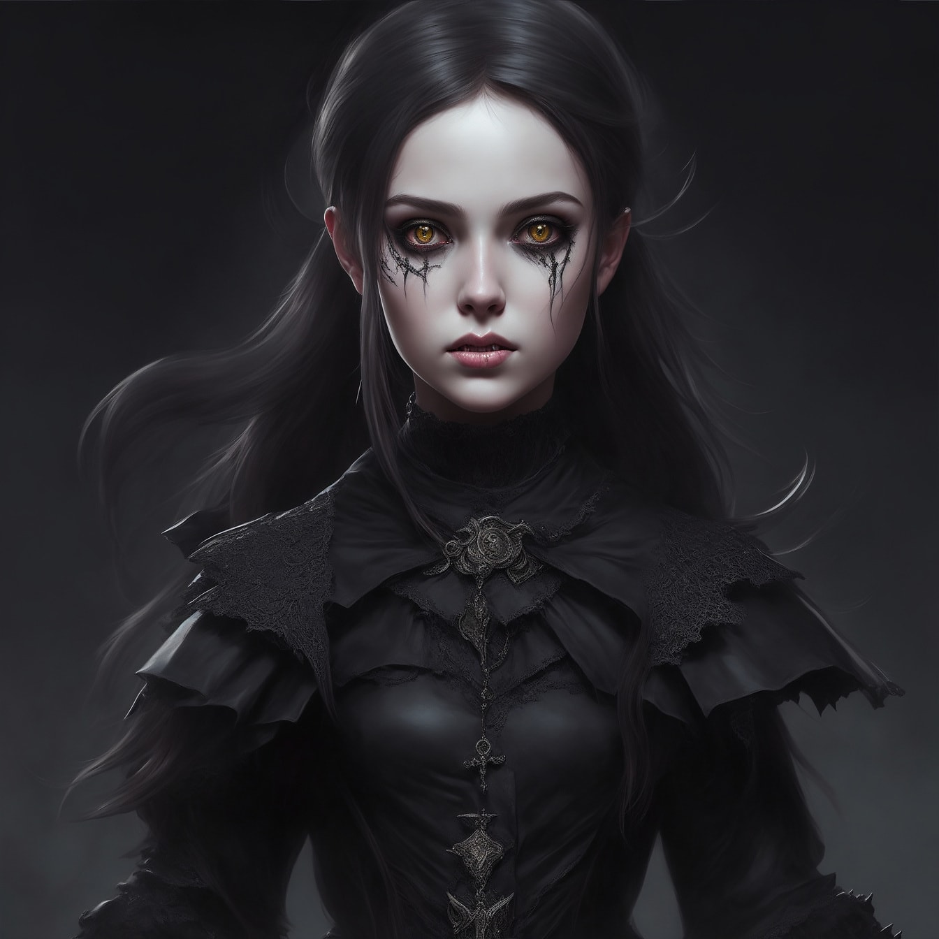 Wunderschöner Gothic Girl Vampir Charakter